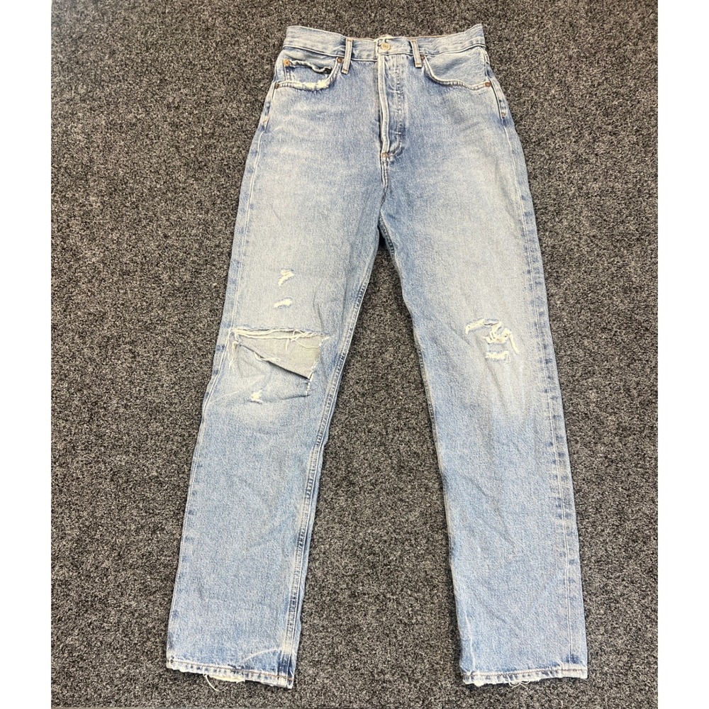 AGOLDE Jeans Womens 25 Blue 90's Mid Rise Loose Fit Distressed Organic Cotton